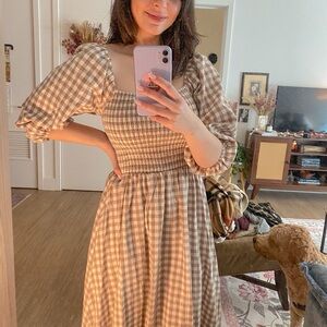 Gingham Midi Dress